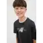 Tricou negru băieți cu imprimeu grafic frontal