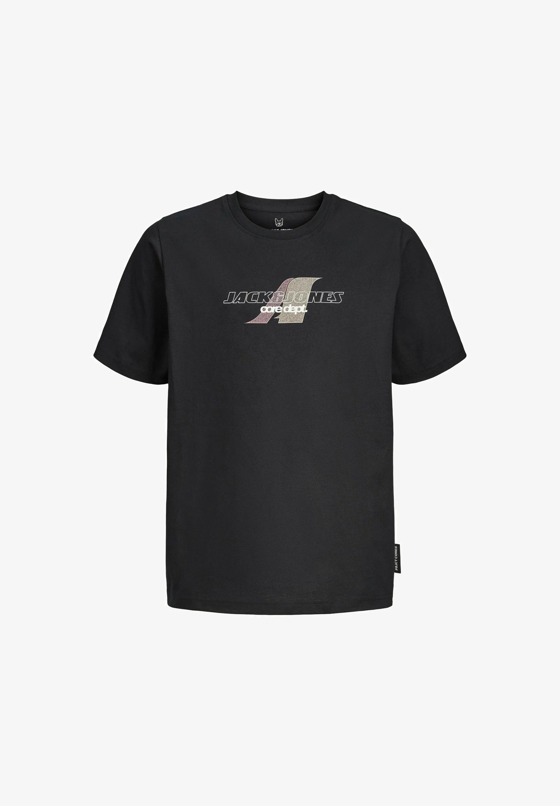 Tricou negru băieți cu imprimeu grafic frontal