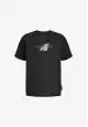 Tricou negru băieți cu imprimeu grafic frontal