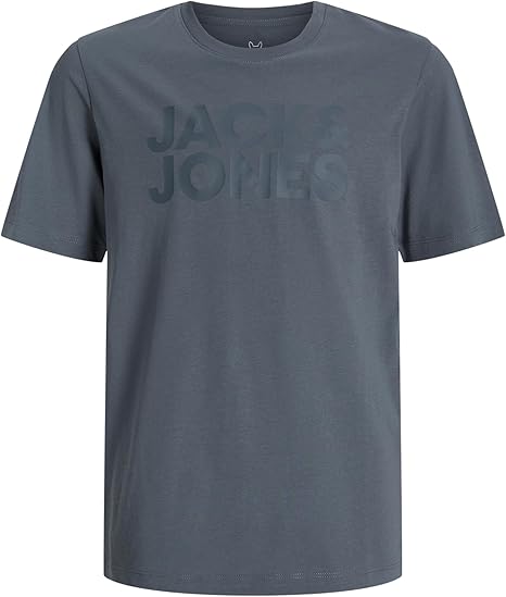 Tricou gri băieți cu logo tonal Jack & Jones