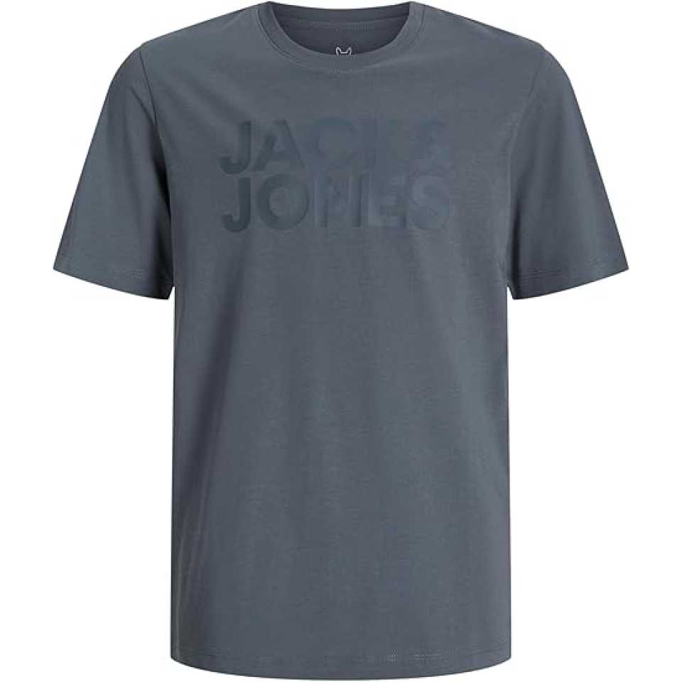 Tricou gri băieți cu logo tonal Jack & Jones