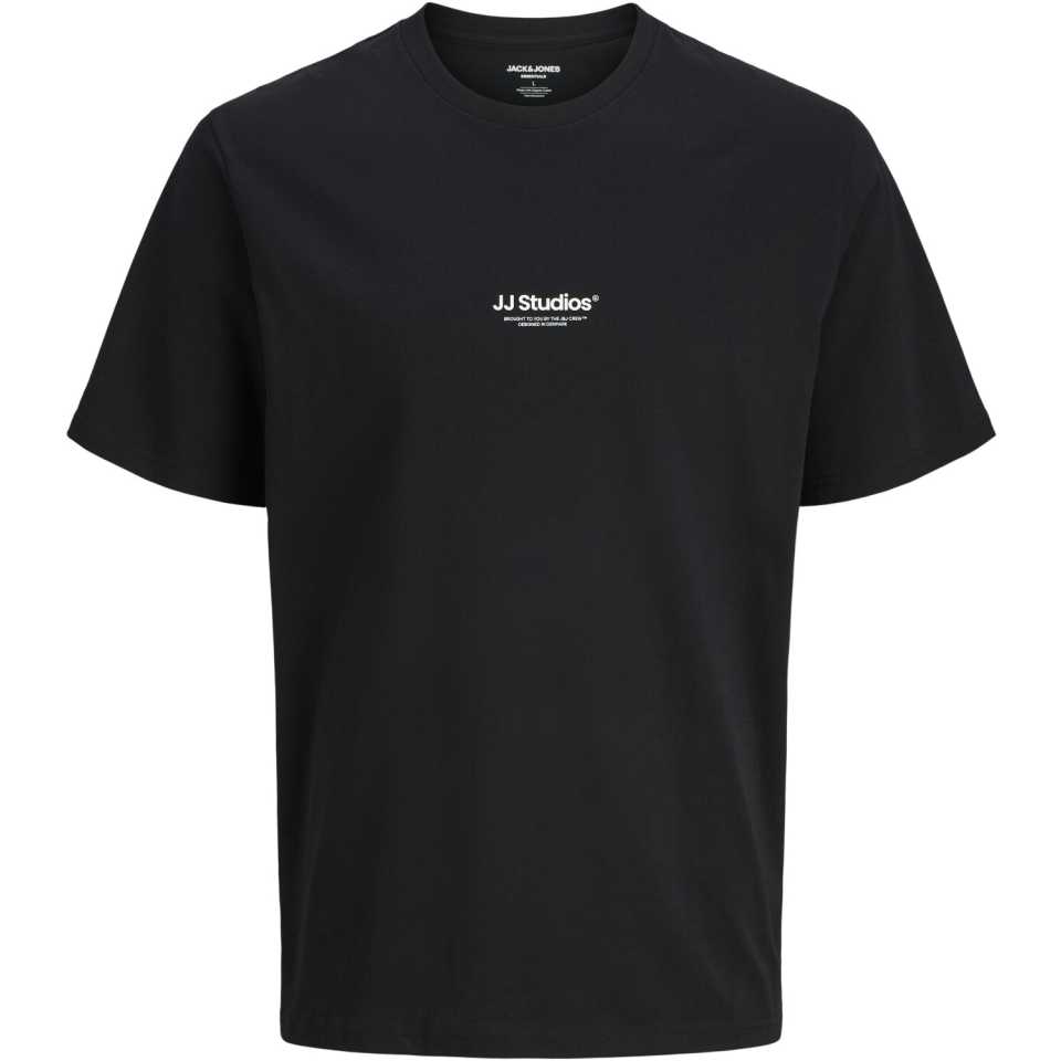 Tricou negru băieți cu logo mic JJ Studios