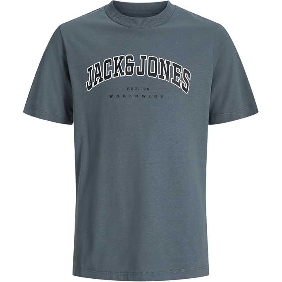 Tricou gri băieți cu logo varsity