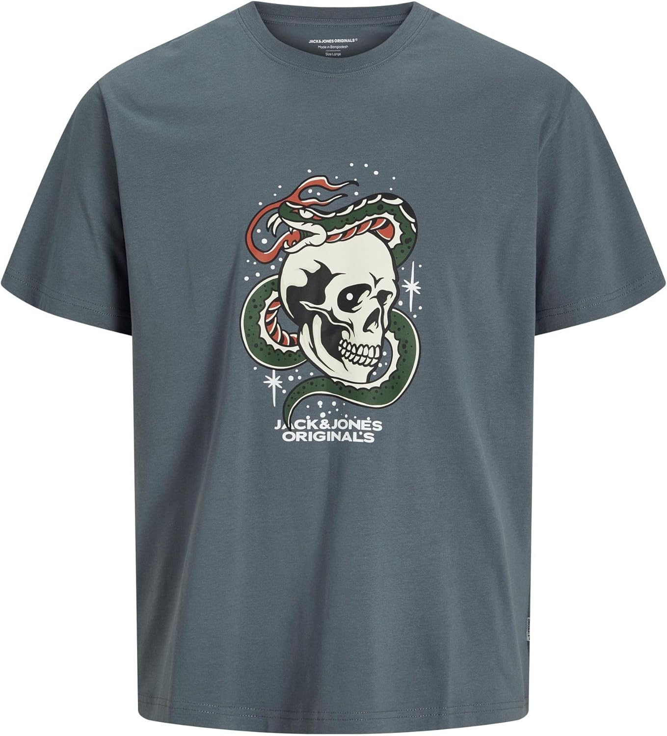 Tricou gri băieți cu imprimeu craniu
