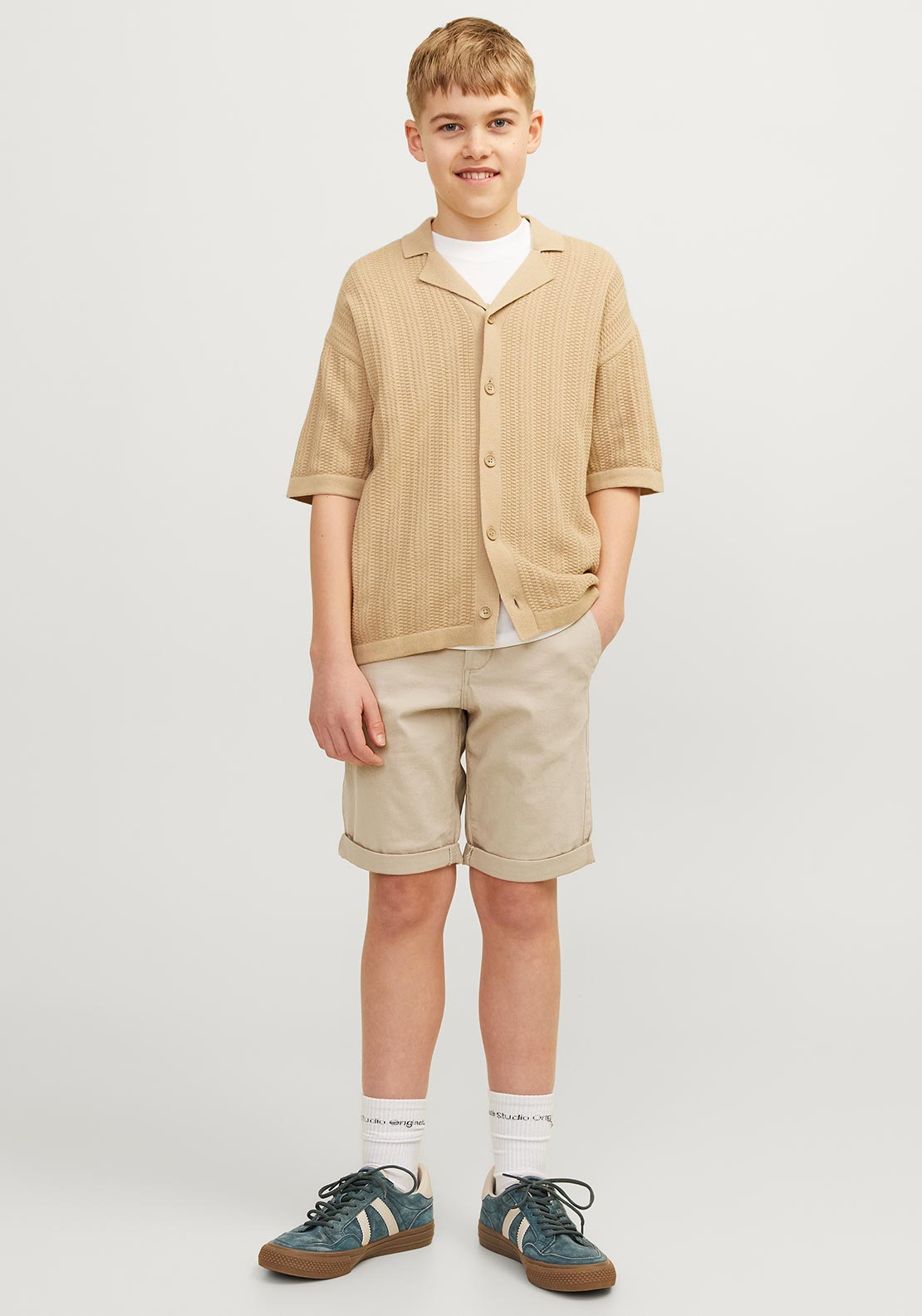 Pantaloni scurți chino bej băieți regular fit