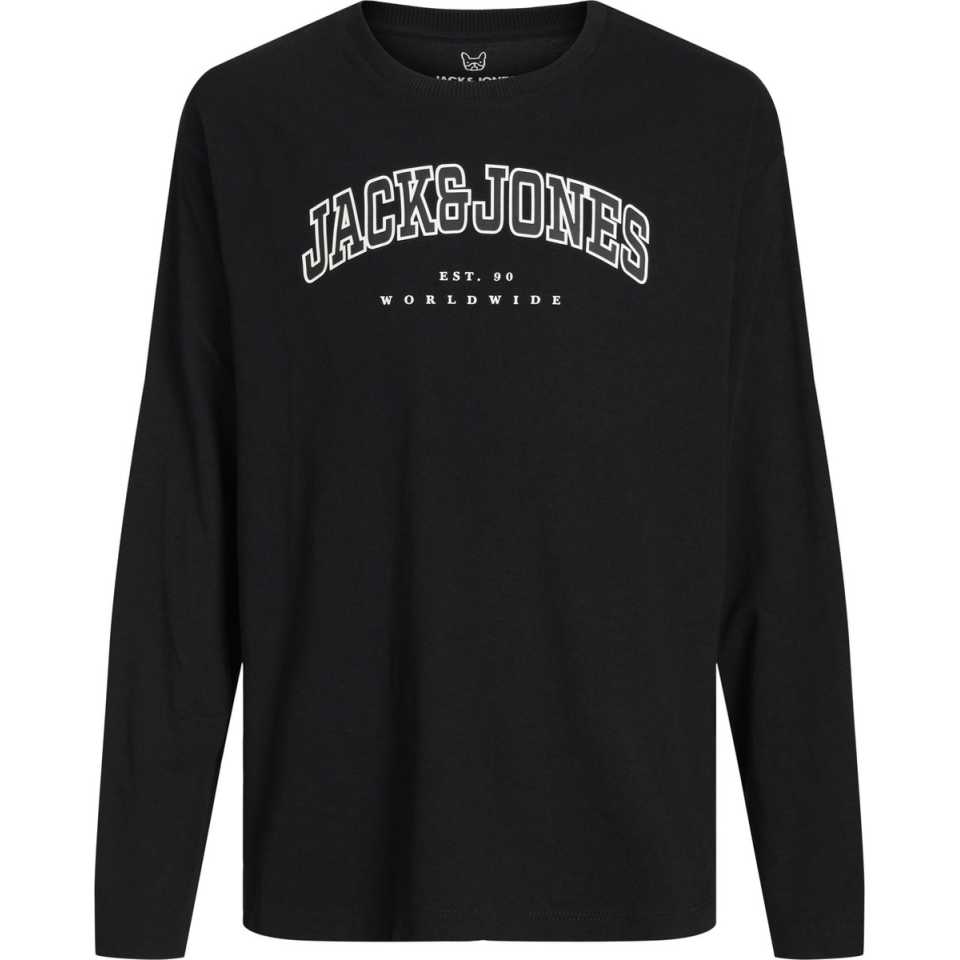Bluză neagră subțire băieți cu logo varsity
