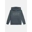Hanorac gri băieți cu logo tonal