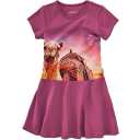 Rochie din bumbac organic pentru copii – Nuanța Hibiscus