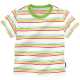 Tricou alb cu dungi colorate din bumbac organic
