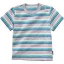 Tricou gri cu dungi albastre din bumbac organic