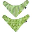 Set de 2 bavețici triunghiulare verzi cu imprimeu broaște