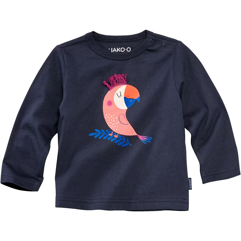 Bluză bleumarin cu papagal roz