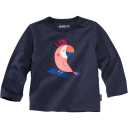 Bluză bleumarin cu papagal roz