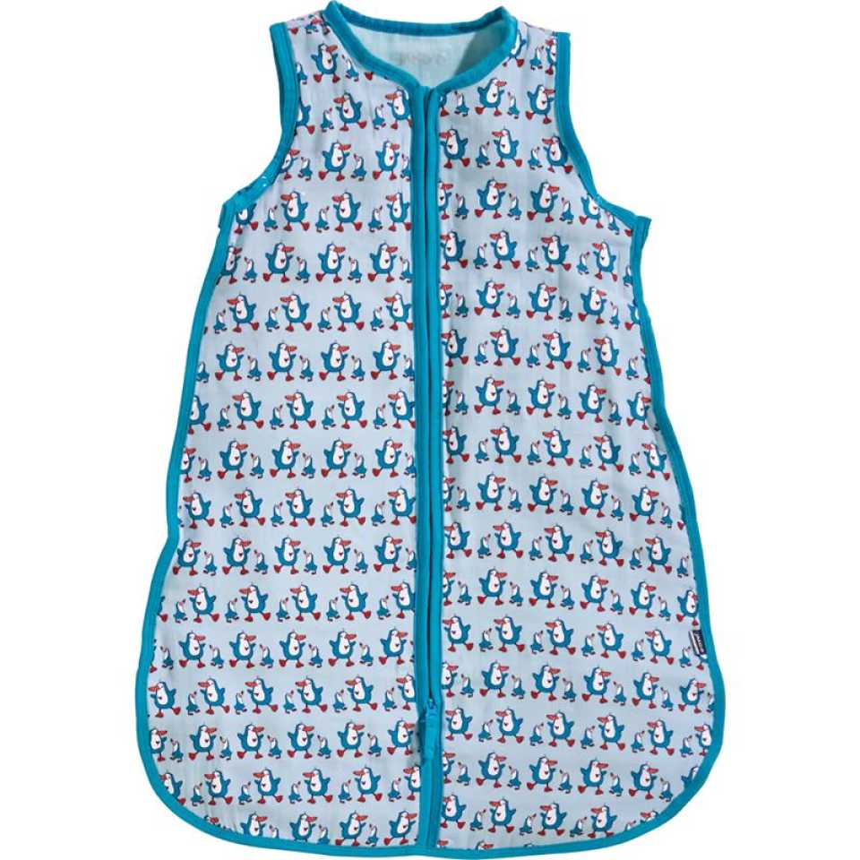 Sac de dormit din muselină cu imprimeu pinguini