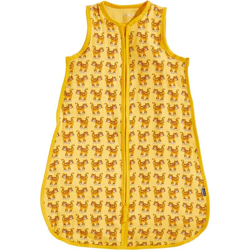 Sac de dormit galben cu imprimeu tigri