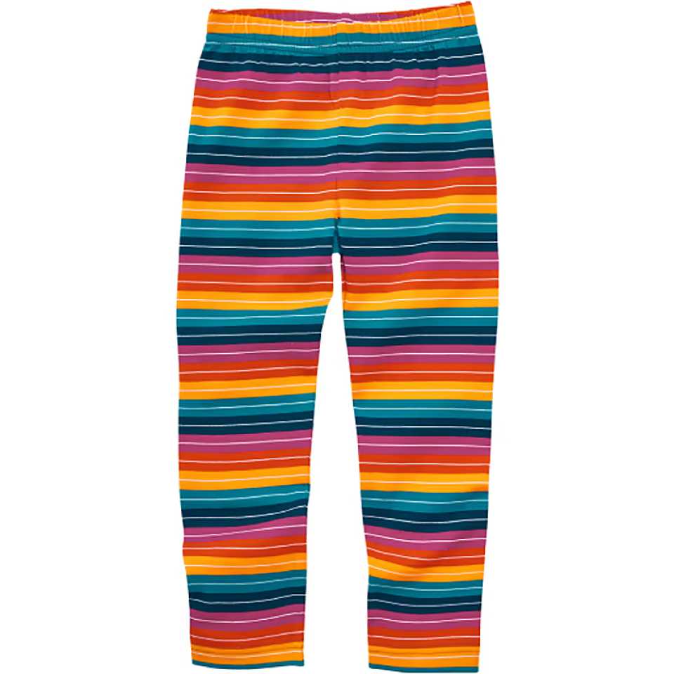 Colanți lungi cu dungi curcubeu din bumbac organic