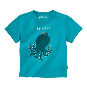 Tricou albastru cu imprimeu caracatiță