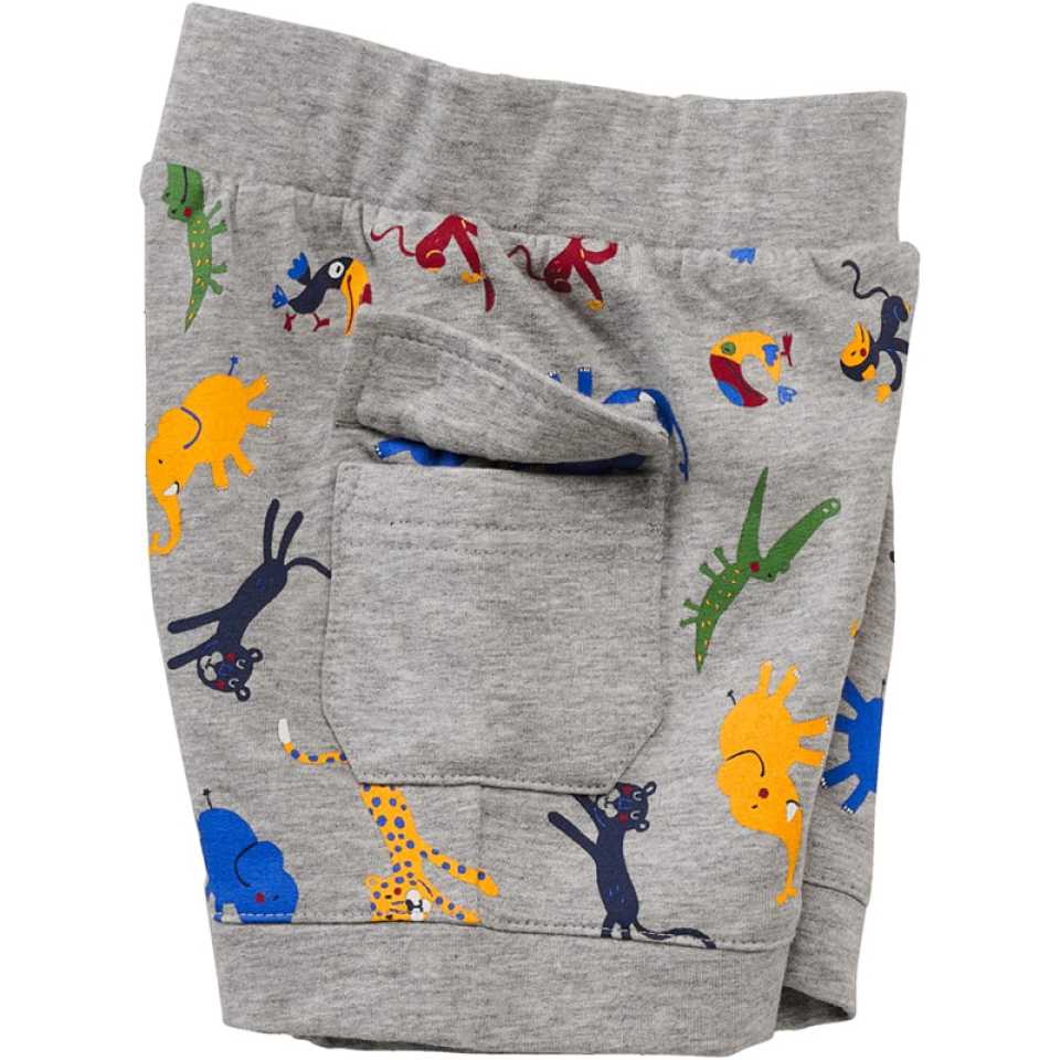 Pantaloni scurți gri cu imprimeu animale