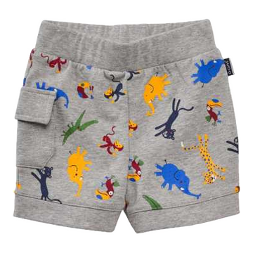 Pantaloni scurți gri cu imprimeu animale