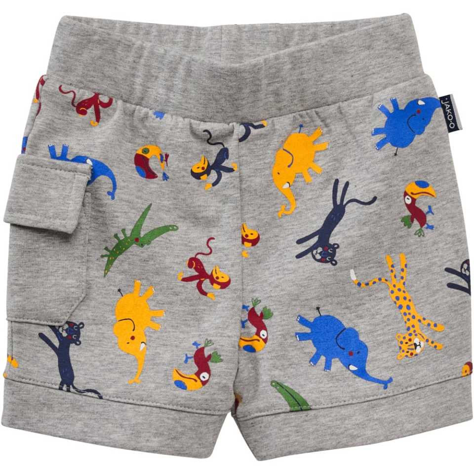 Pantaloni scurți gri cu imprimeu animale