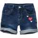 Pantaloni scurți din denim cu imprimeu inimioara