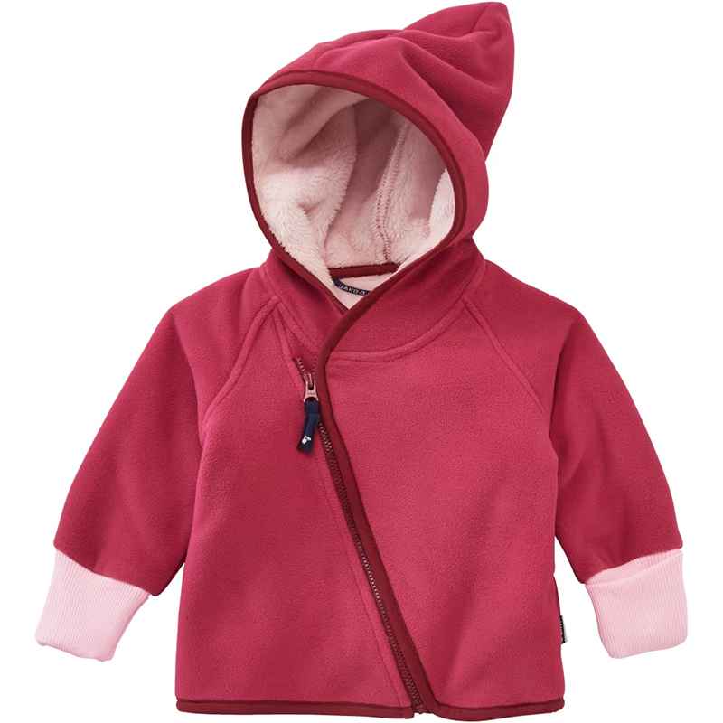 Jachetă fleece roz cu glugă