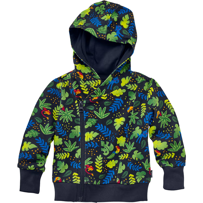 Hanorac cu glugă și imprimeu tropical