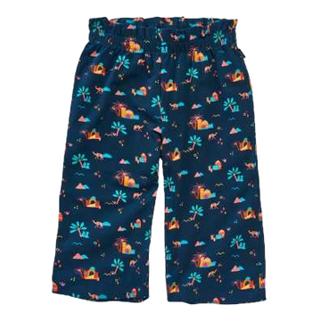 Pantaloni scurți bleumarin cu imprimeu palmieri