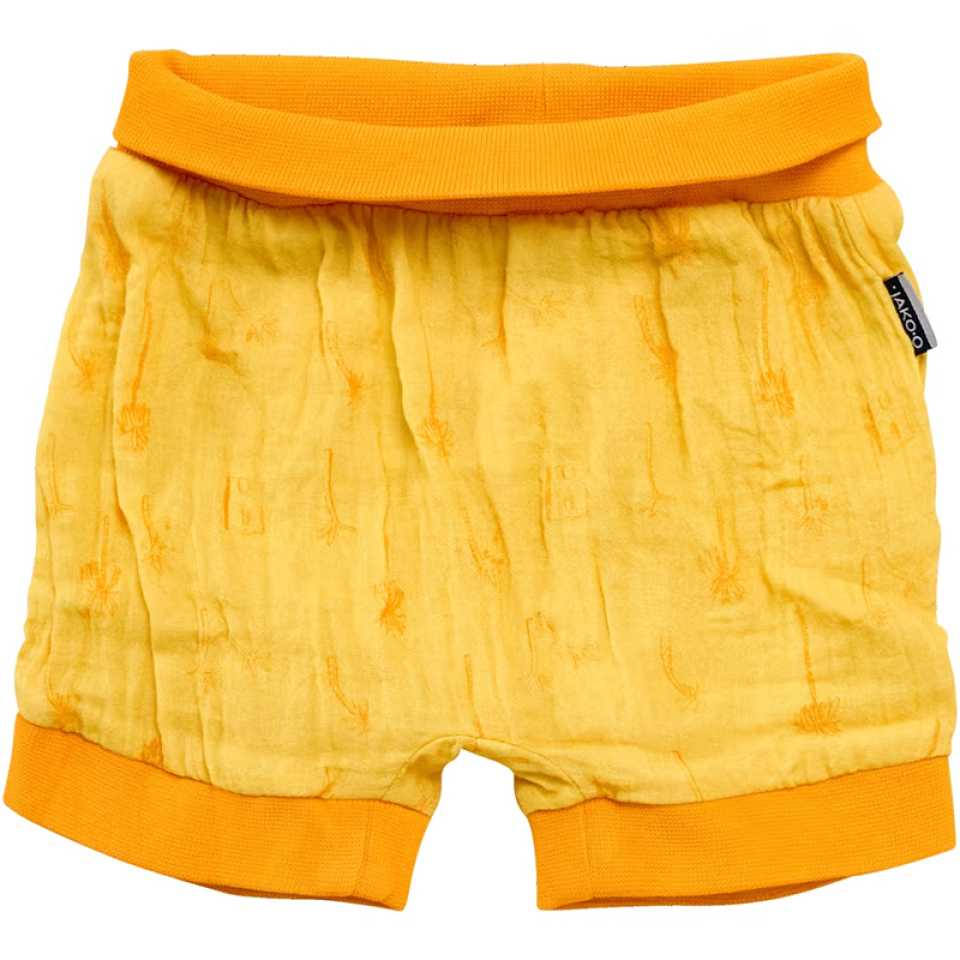 Pantaloni scurți galbeni din muselină