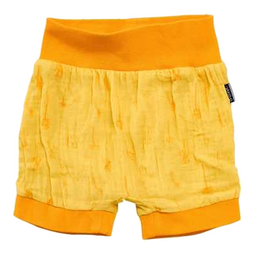 Pantaloni scurți galbeni din muselină