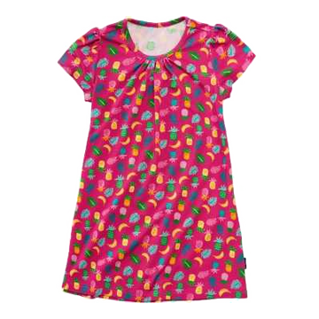 Rochie roz cu imprimeu fructe