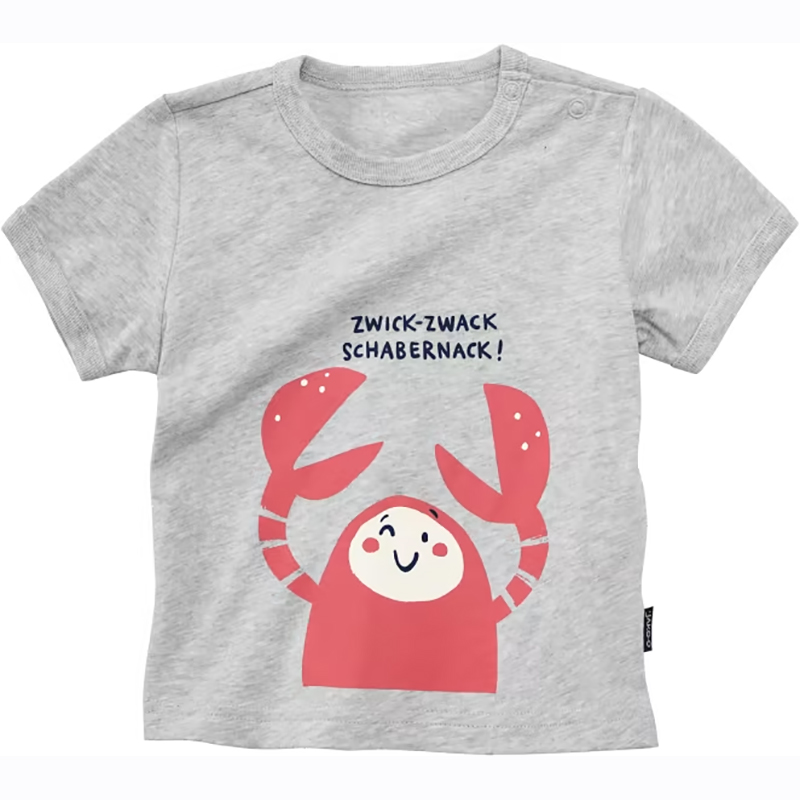 Tricou gri cu imprimeu crab