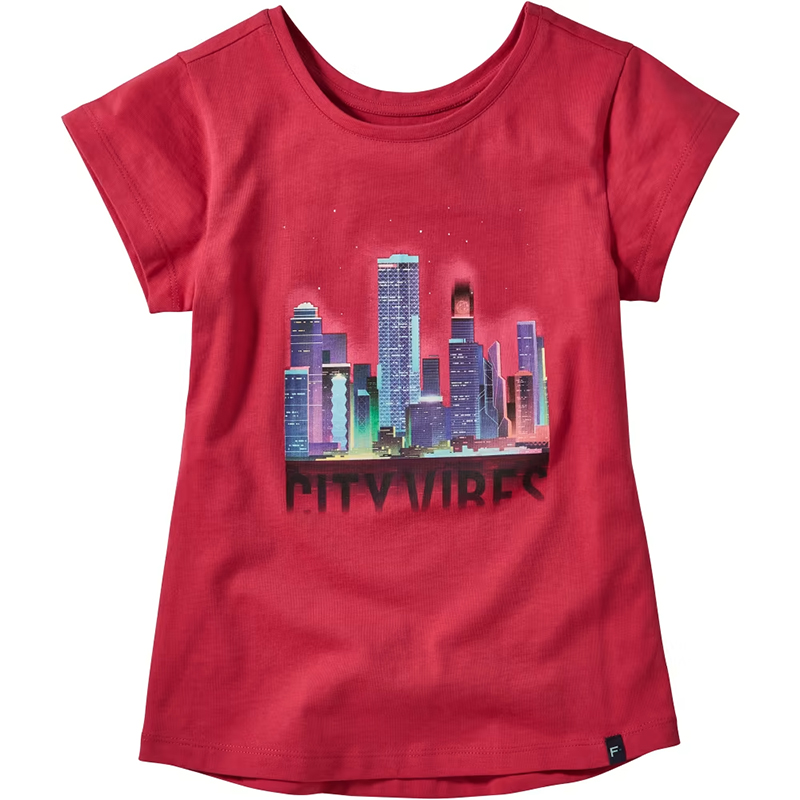 Tricou roz cu imprimeu "City Vibes"