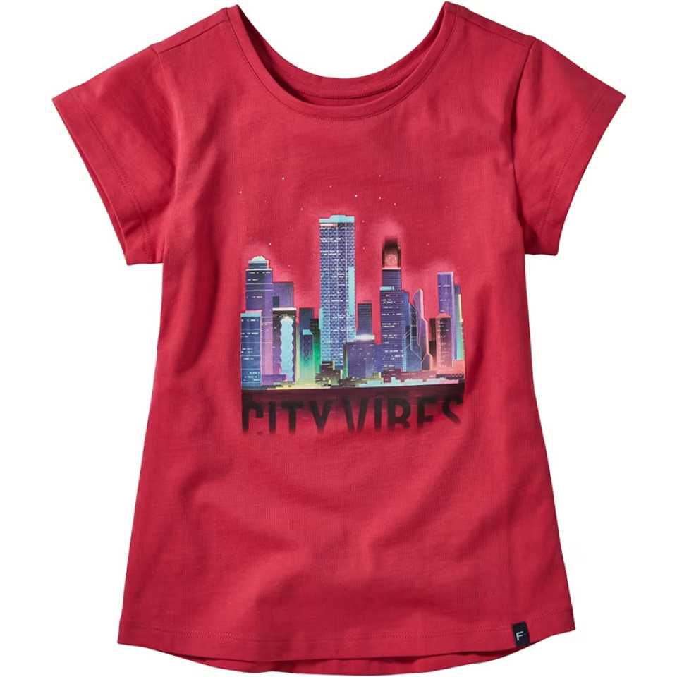 Tricou roz cu imprimeu "City Vibes"