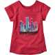 Tricou roz cu imprimeu "City Vibes"