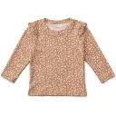 Bluză de baie cu volănaș și imprimeu mini leopard