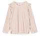 Bluză de baie cu volănașe și dungi corai