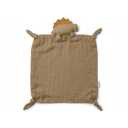 Păturică cuddler dino din bumbac organic, bej, 35x35cm