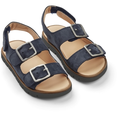 Sandale din piele Denis, bleumarin