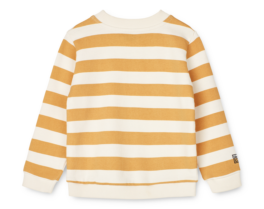 Bluză grosuță cu dungi galben și crem