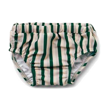 Slipi de înot pentru bebeluși Frej cu dungi verzi si crem