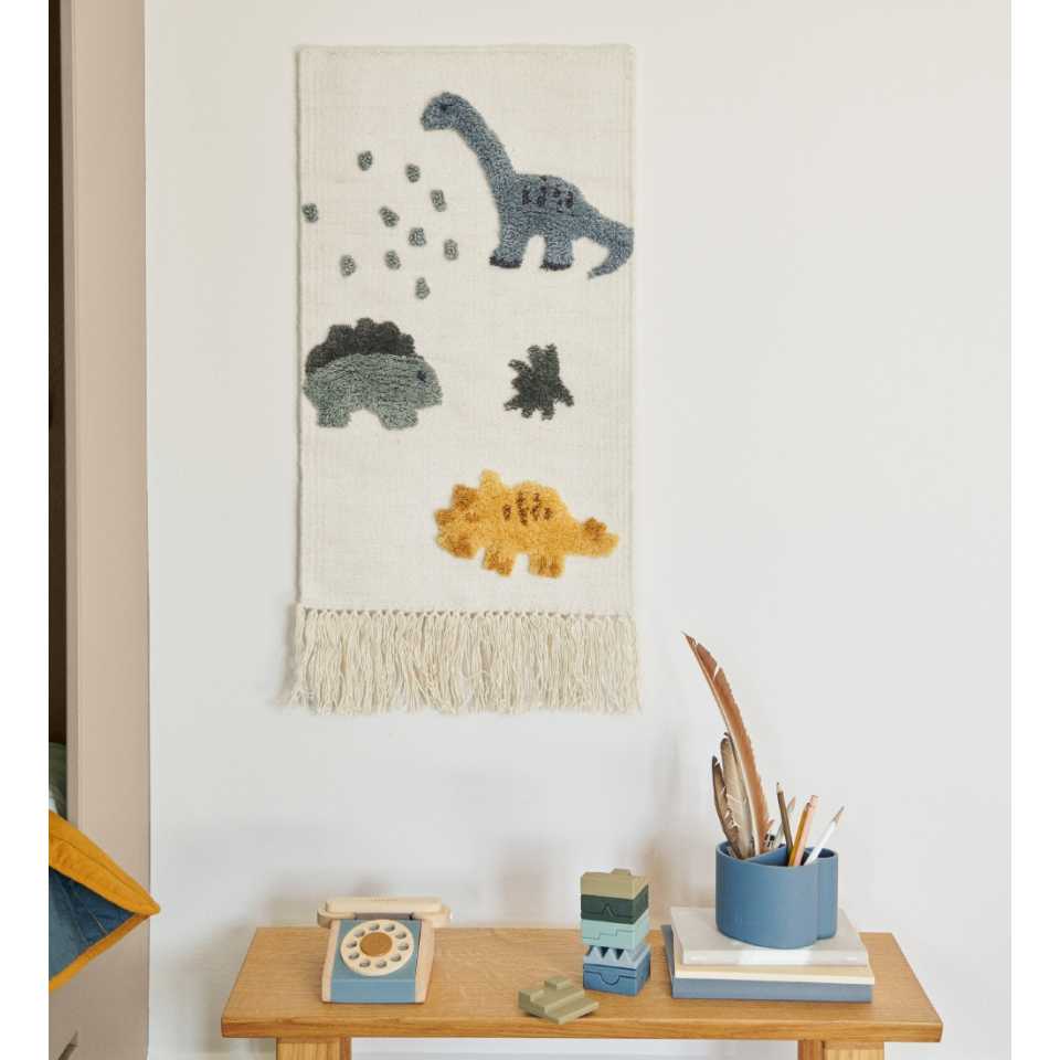 Covoraș decorativ din lână cu dinozauri 45×65 cm