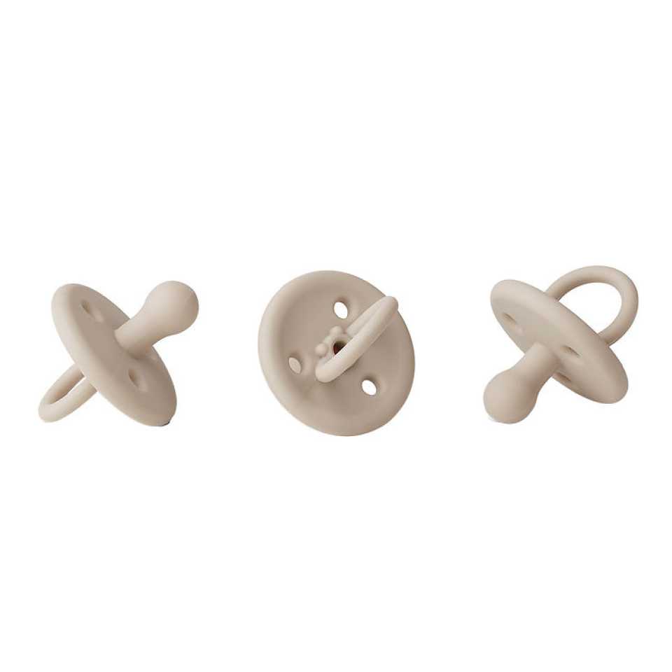 Set 3 suzete din silicon Paula, gri