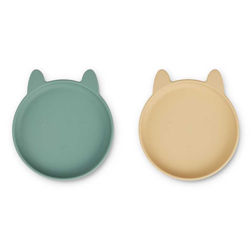 Set 2 farfurii din silicon Olivia model iepuraș