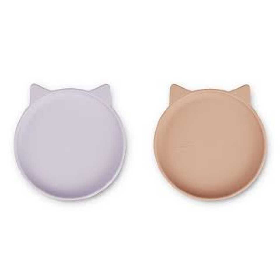 Set 2 farfurii din silicon Olivia model pisicuță