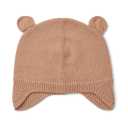 Căciulă din lână merinos cu urechiușe roz