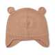 Căciulă din lână merinos cu urechiușe roz