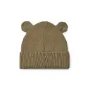 Căciuliță cu urechiușe din bumbac organic kaki