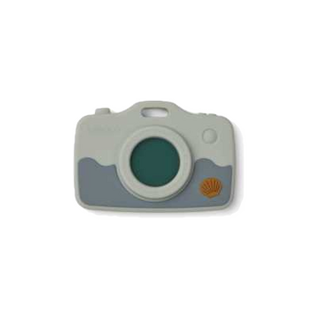 Jucărie albastră de dentiție, din silicon, model cameră foto