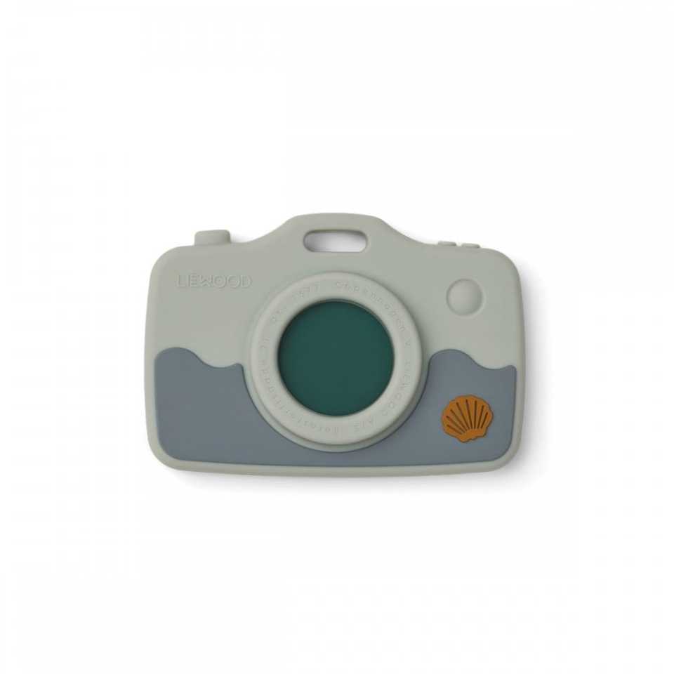 Jucărie albastră de dentiție, din silicon, model cameră foto